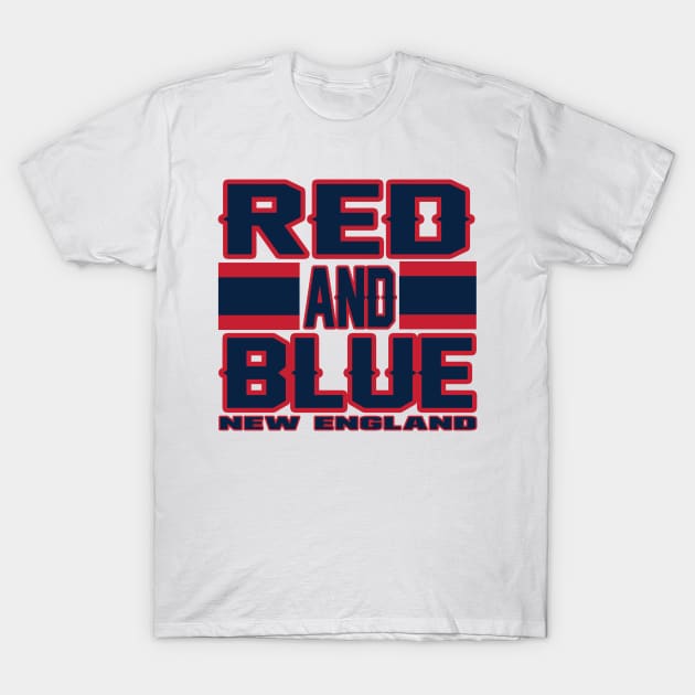 New England LYFE Red and Blue Football Colors! T-Shirt by OffesniveLine